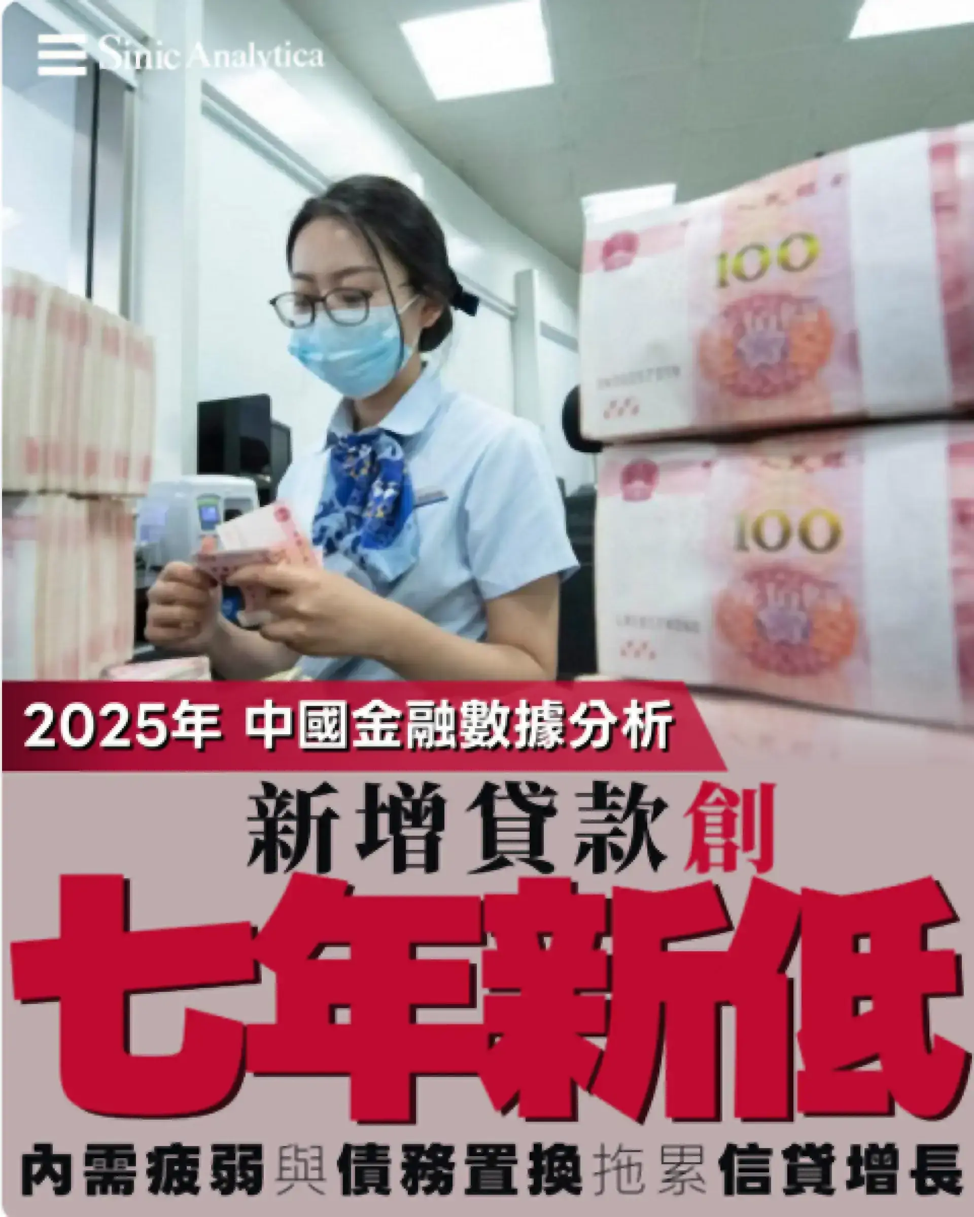 【免費新聞試閱】中國2025年金融數據分析新增貸款創七年新低 內需疲弱與債務置換拖累信貸增長