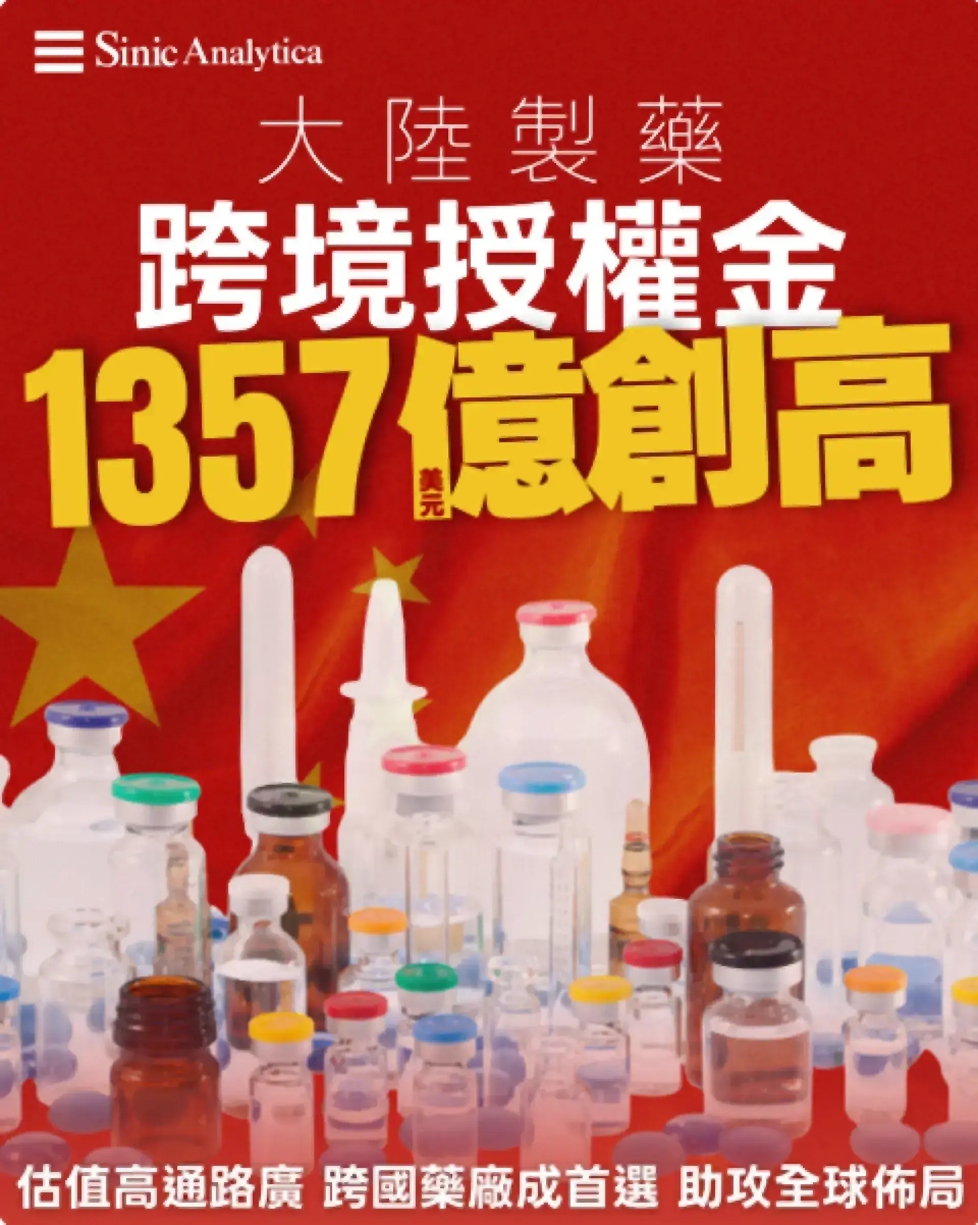 【免費新聞試閱】大陸製藥跨境授權交易創紀錄 增長一倍半