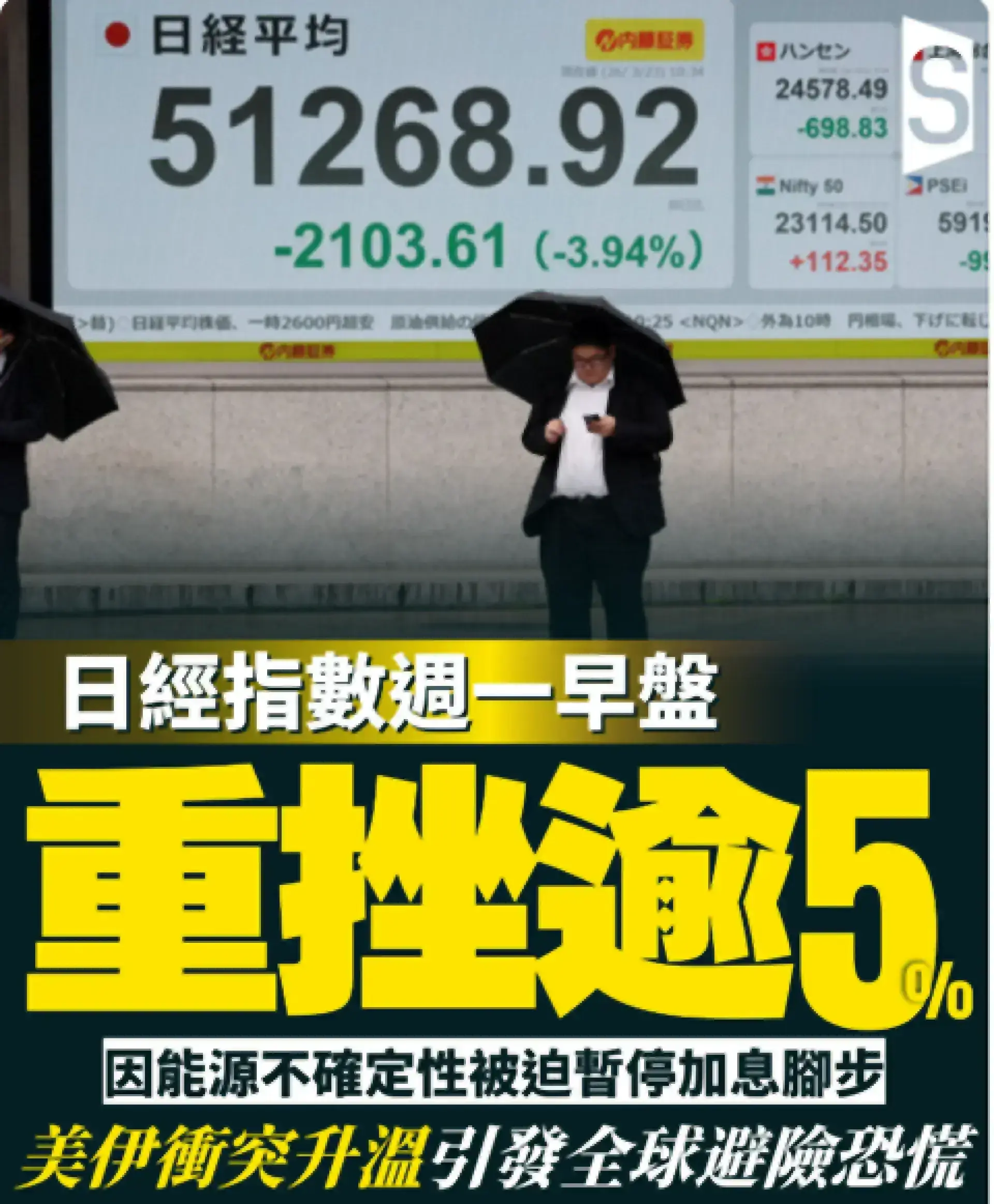 日股因美伊衝突升溫重挫逾5% 日本銀行暫停加息以應對能源危機
