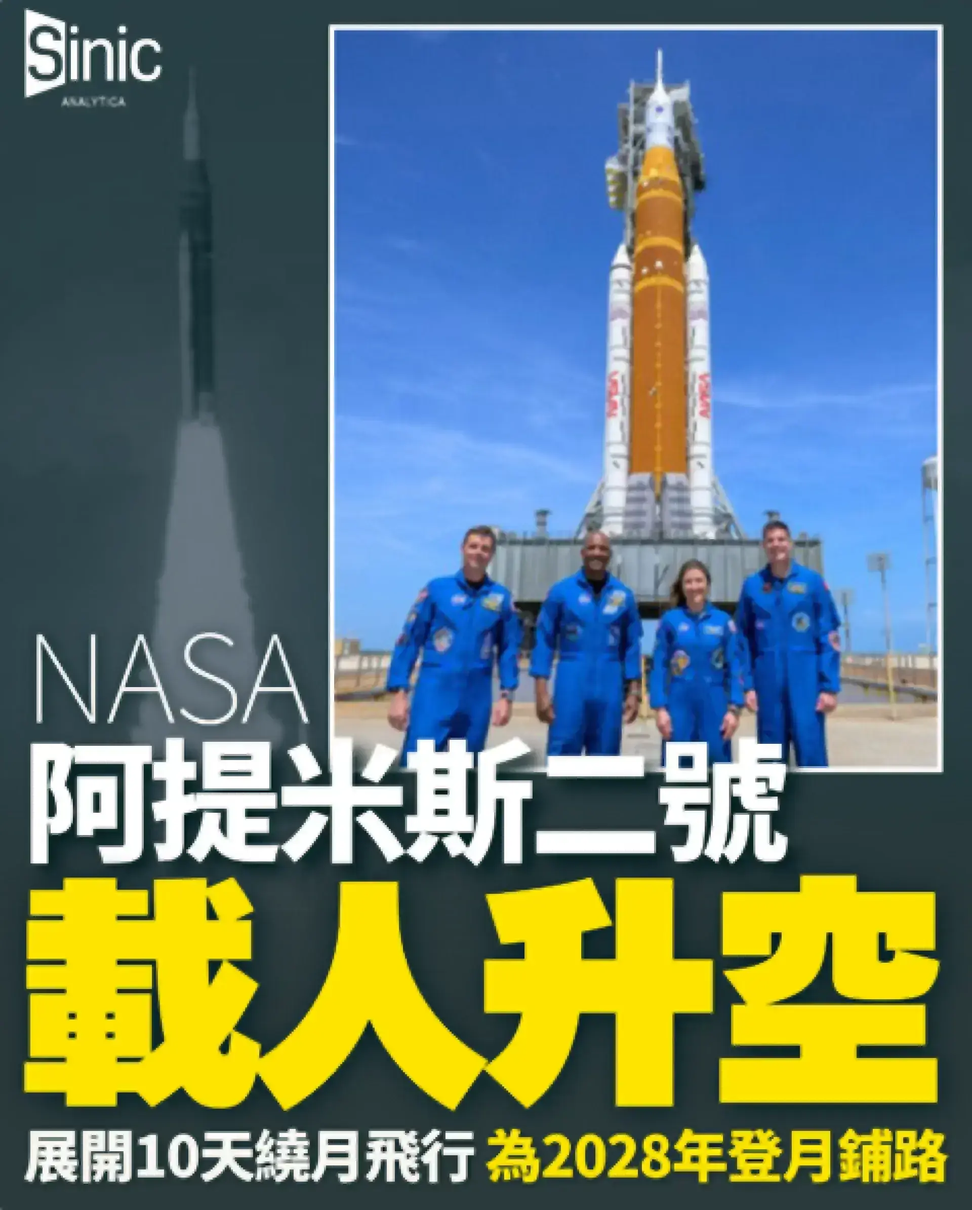 阿提米斯二號正式升空：NASA載人繞月任務啟動