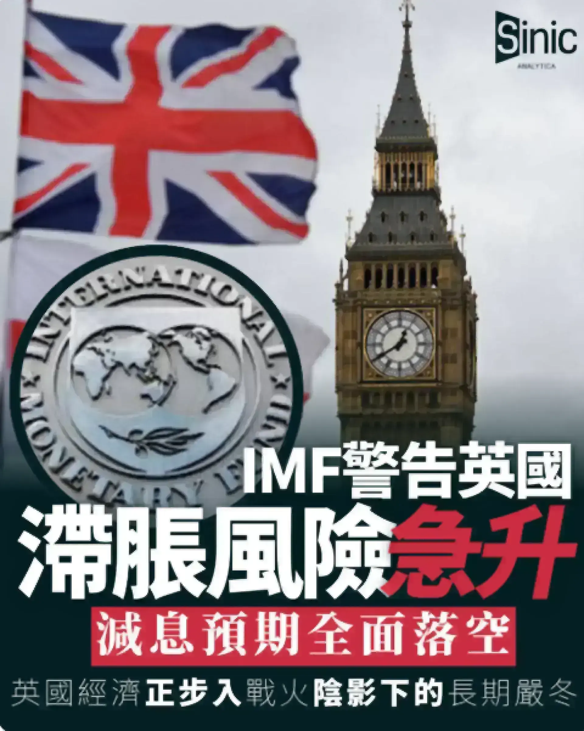 中東戰火燒至英倫 IMF警告英國滯脹風險急升