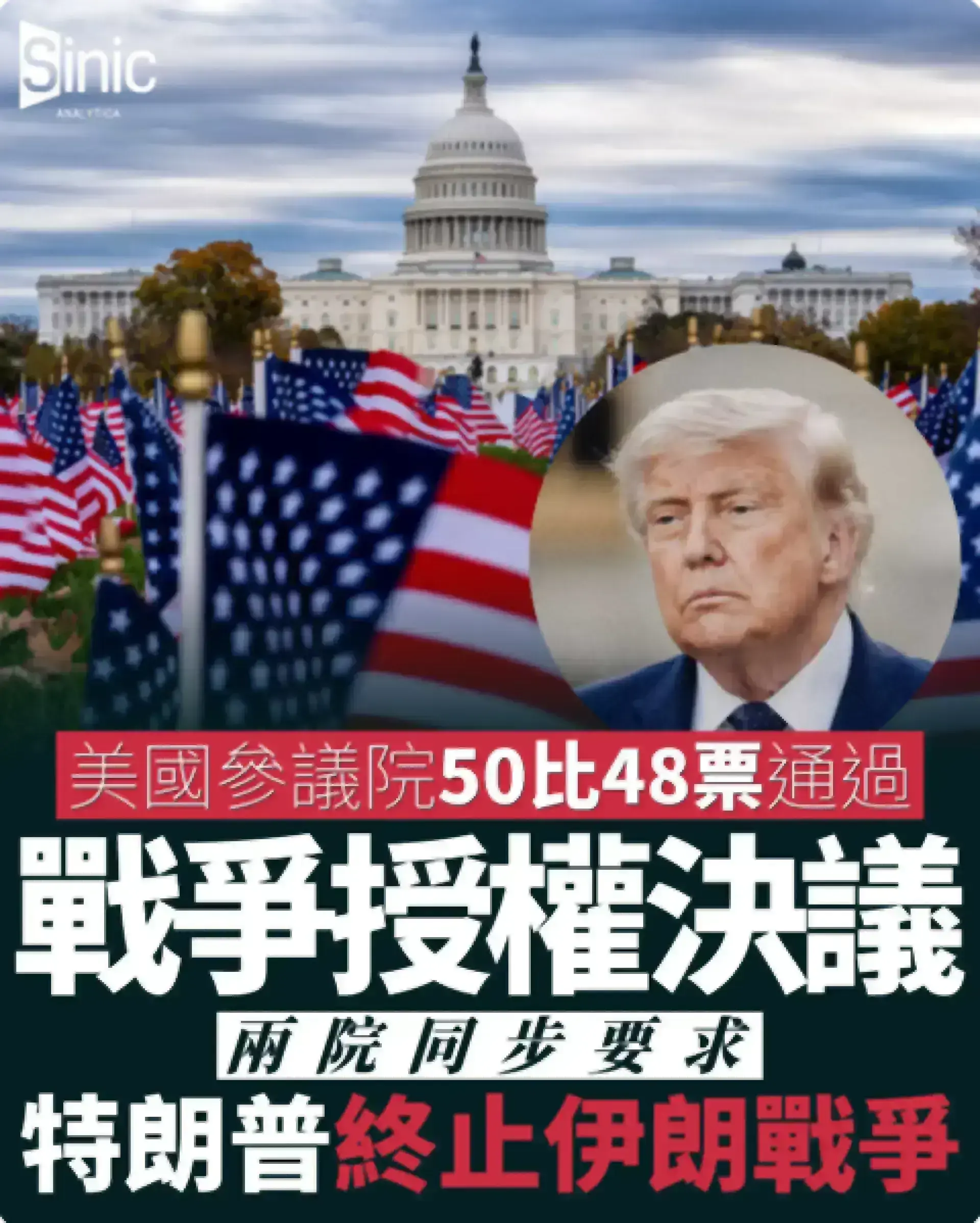 參議院50比48票通過戰爭授權決議 美國兩院同步要求特朗普終止伊朗戰爭