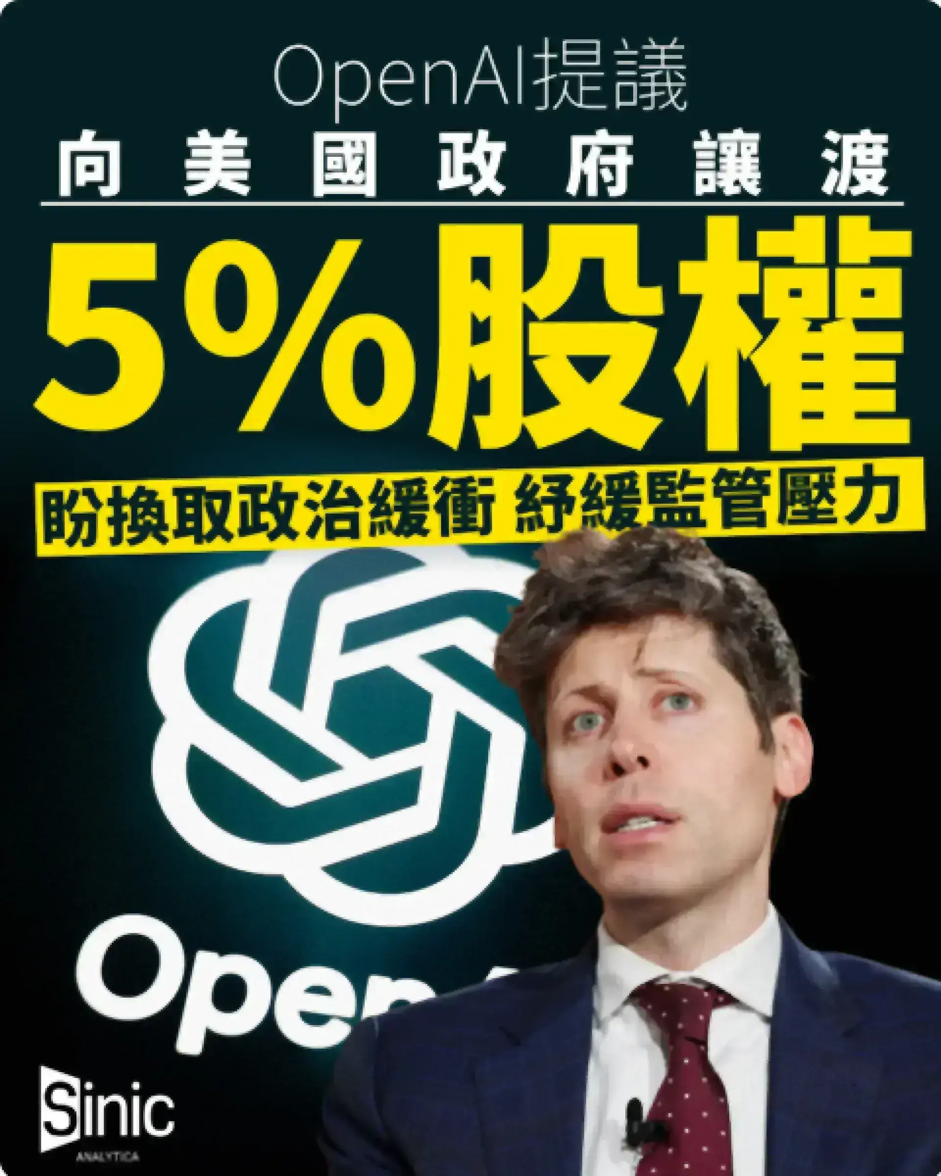 OpenAI向特朗普政府提議讓渡5%股權 倡議仿效阿拉斯加主權基金模式 分享人工智能經濟紅利 化解華盛頓監管壓力