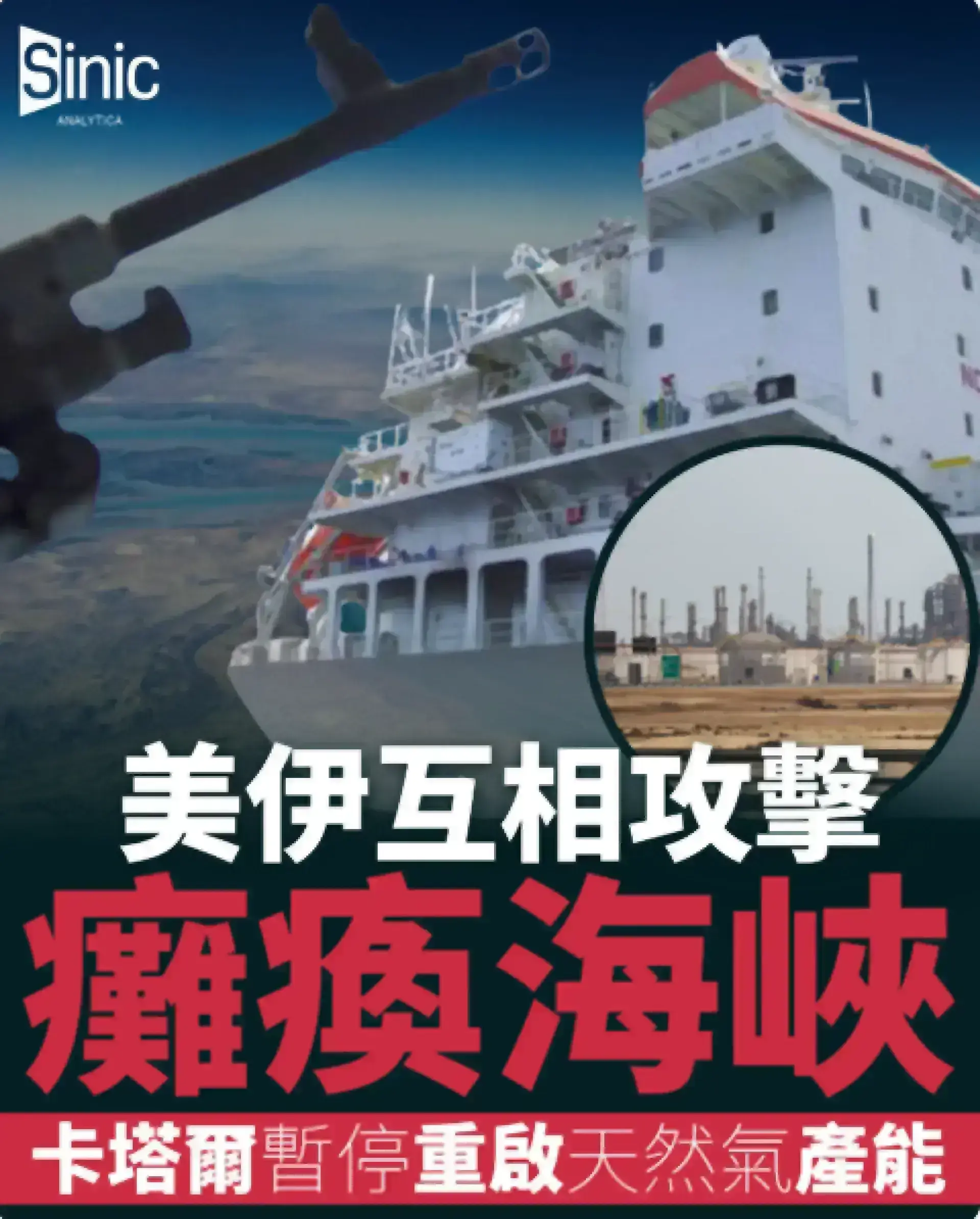美伊互相攻擊癱瘓荷姆茲海峽 卡塔爾暫停重啟天然氣產能