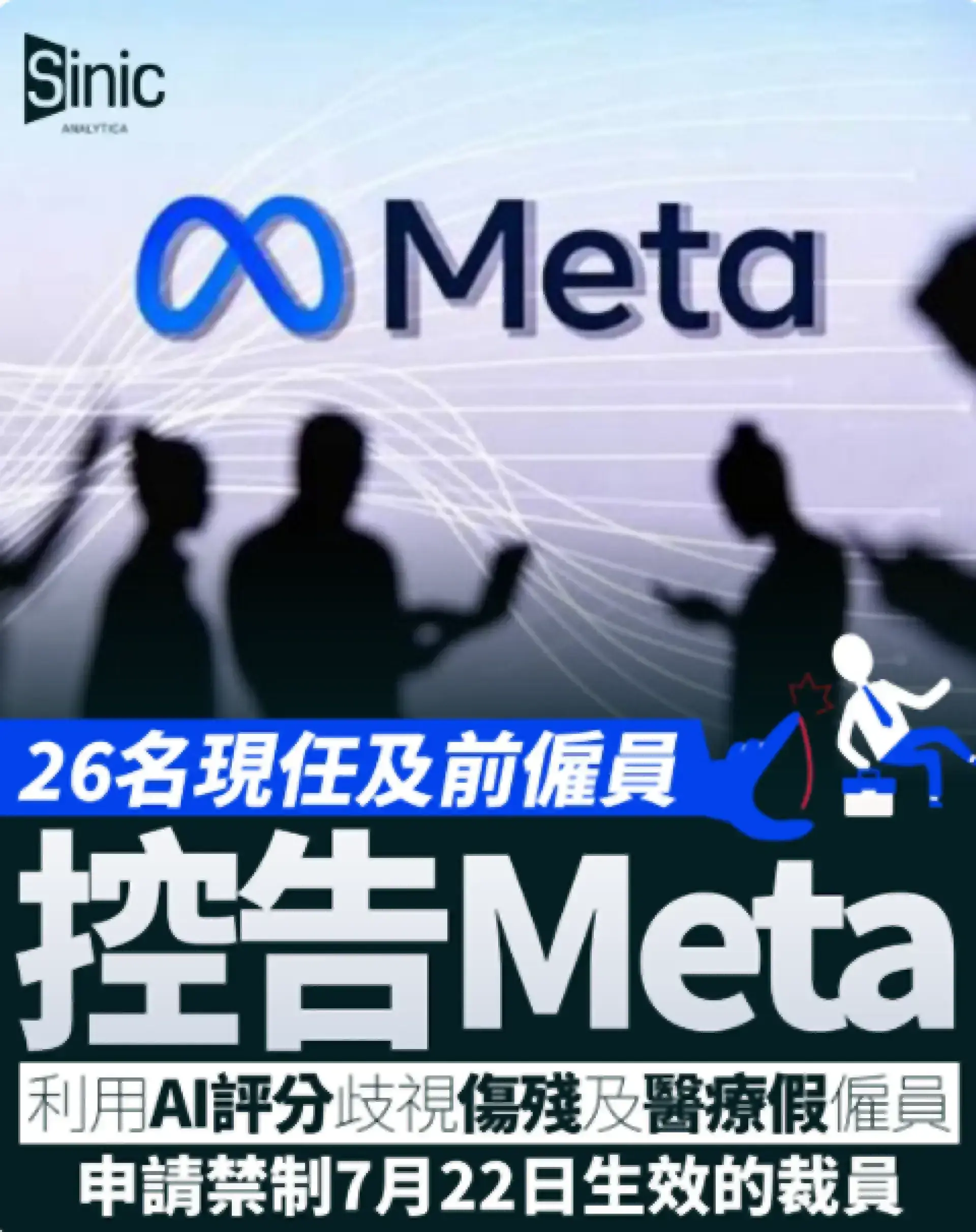 26名現任及前僱員入稟控告Meta 指控Meta利用AI評分機制歧視傷殘及醫療假僱員